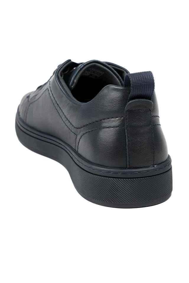 Jones Bootmaker Jones Bootmaker Men's Salvador Leather Lace Up Trainers in Navy - 3