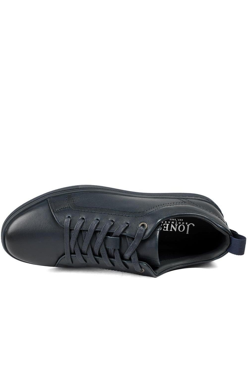 Jones Bootmaker Jones Bootmaker Men's Salvador Leather Lace Up Trainers in Navy - 4