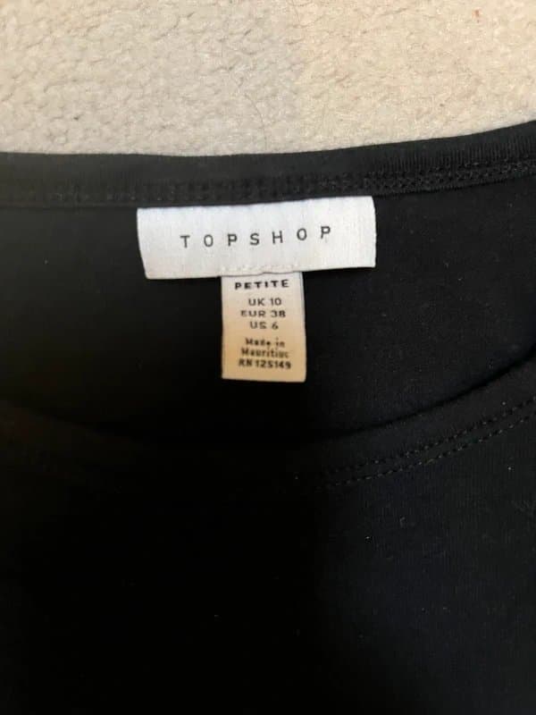 Topshop Black fitted crop top