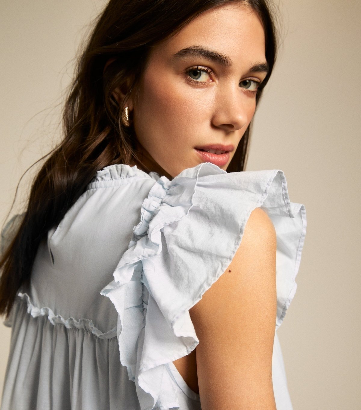 New Look Women's Light Blue Floral Embroidered Frill Trim Mini Dress New Look - 2