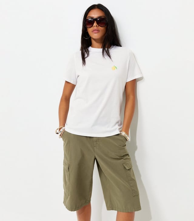 New Look Women's White Cotton Lemon Print Relaxed Fit T-Shirt New Look - 3