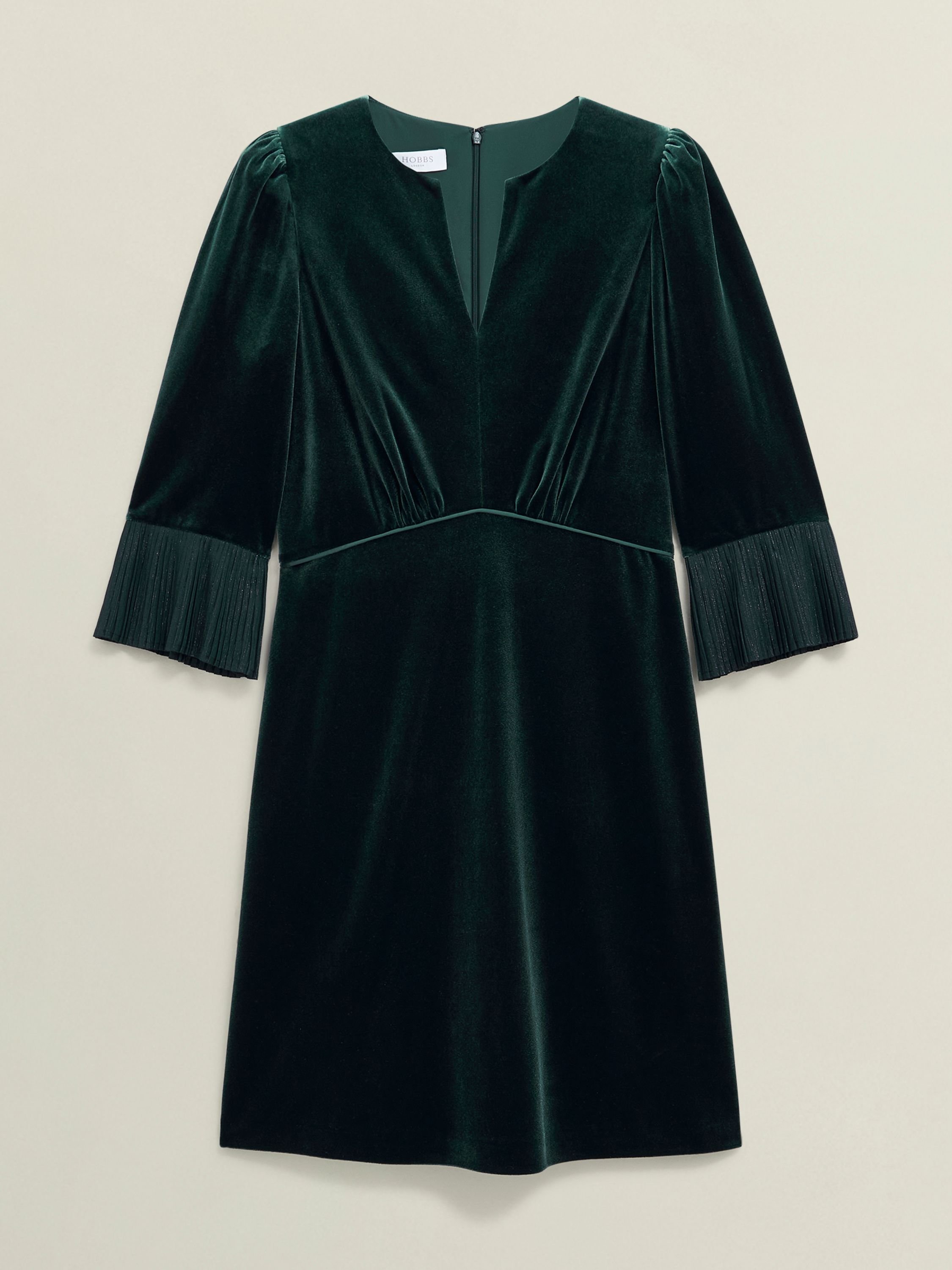 Hobbs London Hobbs London Women's Violet Velvet Dress in Bottle Green - 2