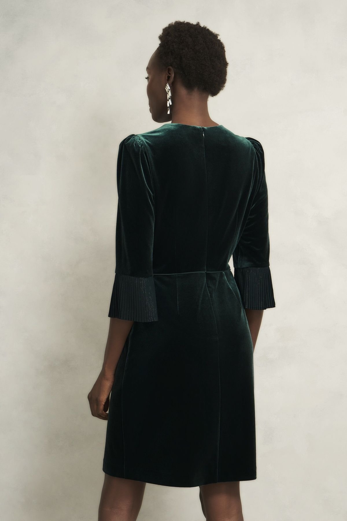 Hobbs London Hobbs London Women's Violet Velvet Dress in Bottle Green - 4