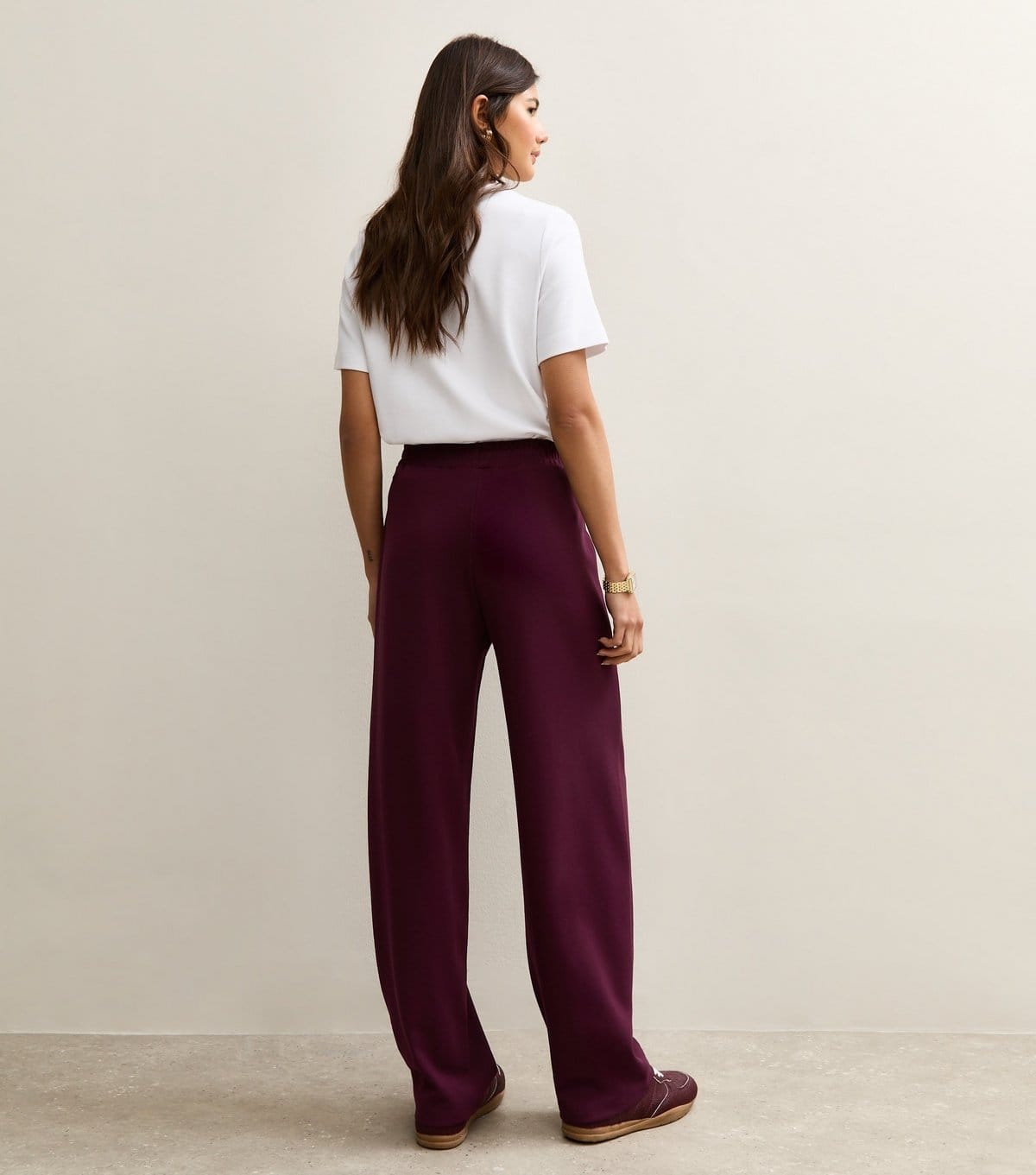 New Look Women's Premium Dark Burgundy Premium Barrel Leg Joggers New Look - 4