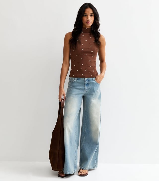 New Look Women's Brown Paisley High Neck Sleeveless Top New Look - 3