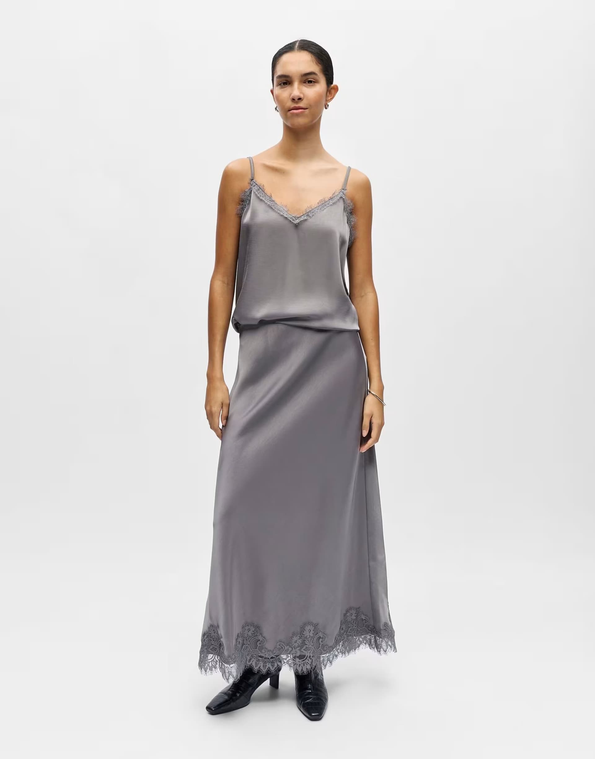 ASOS Object Maxi skirt in brushed nickel