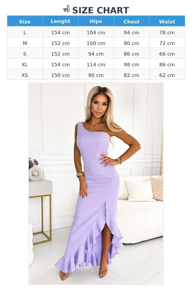 Love Lace Love Lace Women's Lavender Asymmetrical Long Evening Dress in Violet - 3