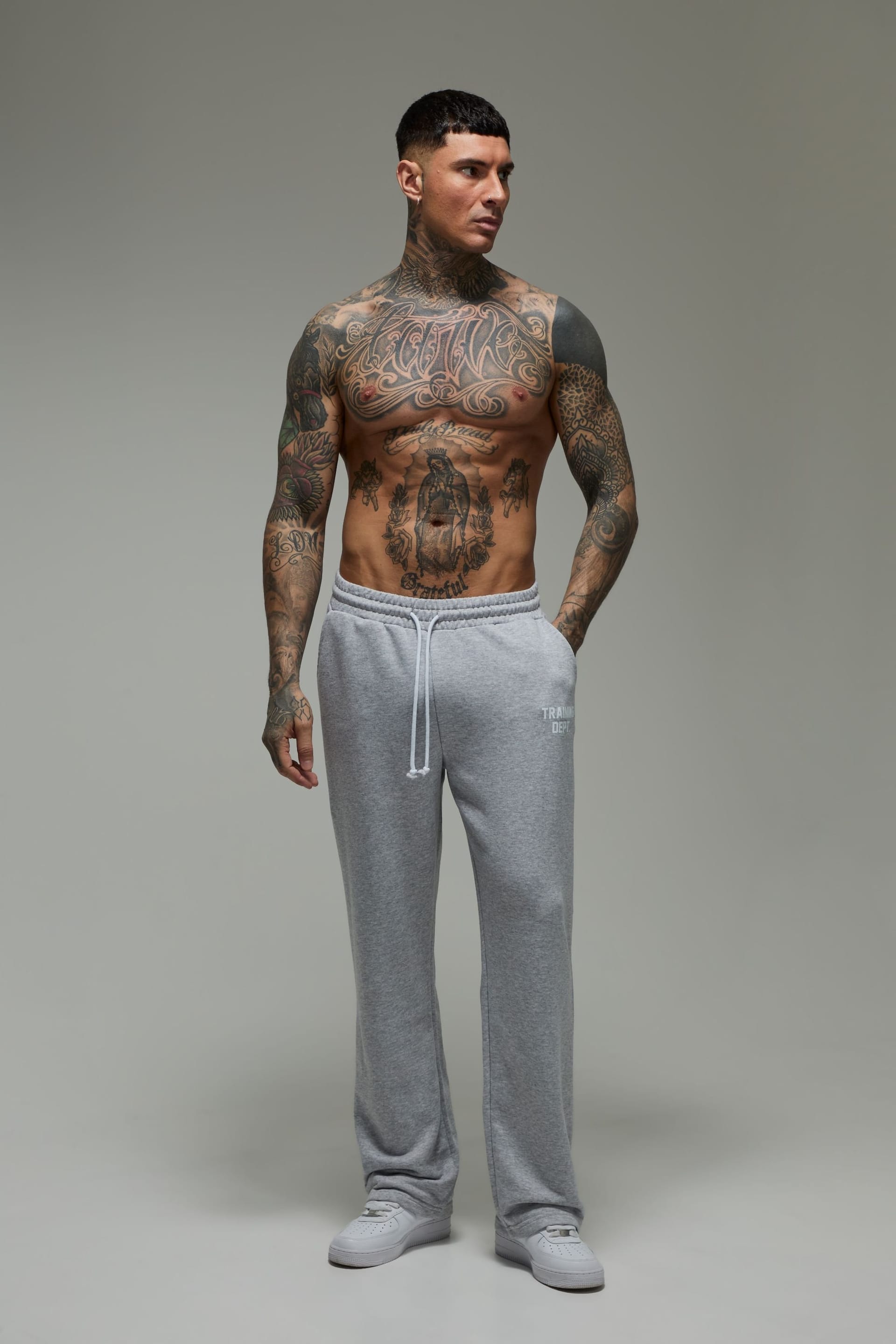 Training Dept. Training Dept. Men's Tall Training Dept Contrast Drawcord Straight Leg Jogger in Grey Marl - 4