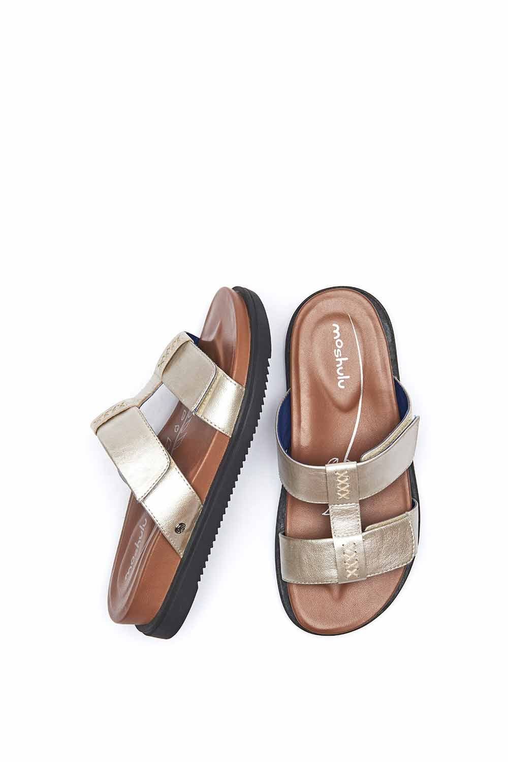 Moshulu Moshulu Women's 'Atlanta' Lightweight Chunky Gladiator Sandals in Metallic Gold - 2