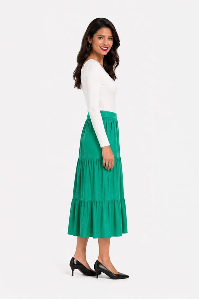 Kettlewell Kettlewell Women's Effie Tiered Skirt in Turquoise - 3