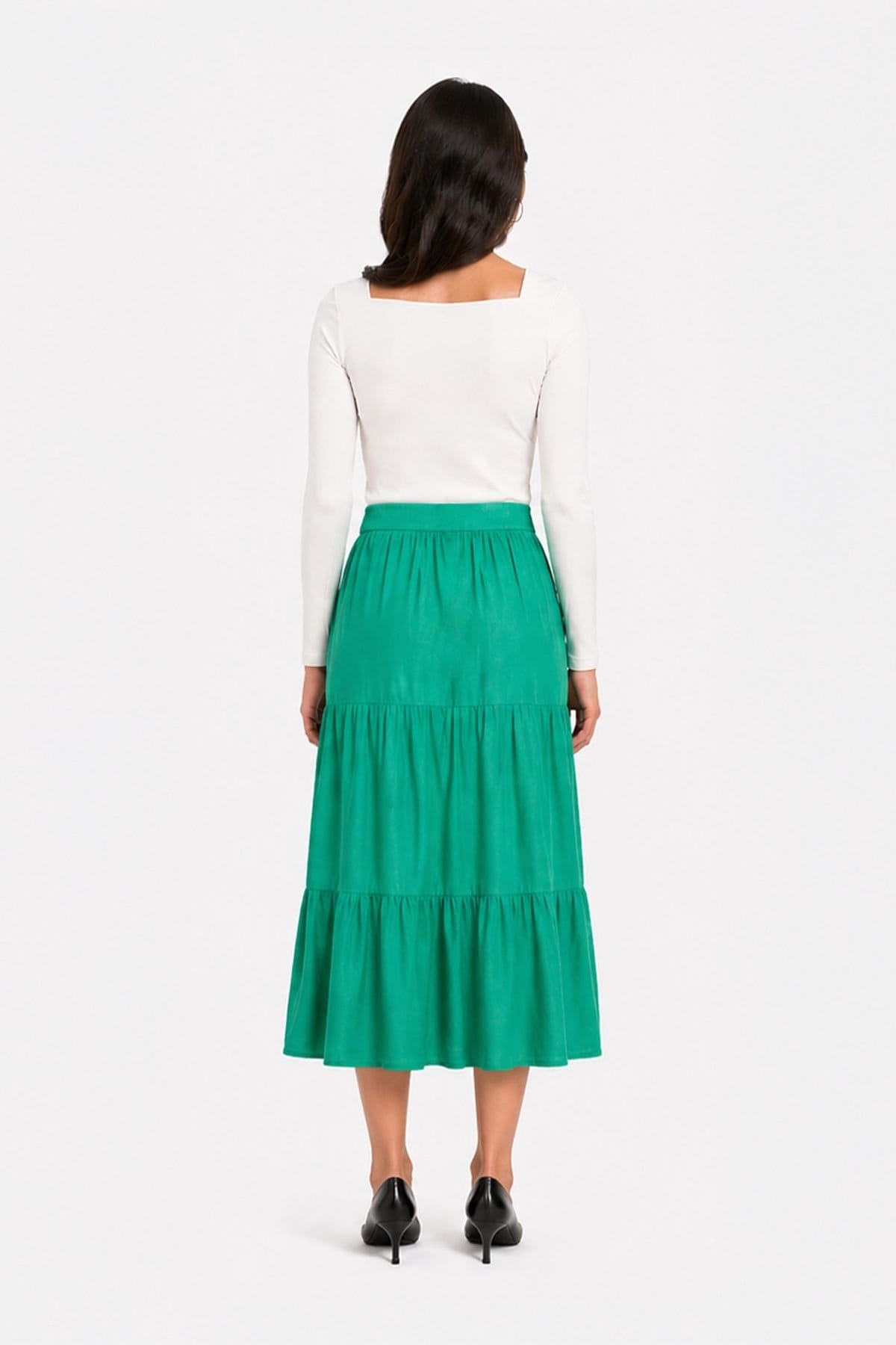 Kettlewell Kettlewell Women's Effie Tiered Skirt in Turquoise - 4