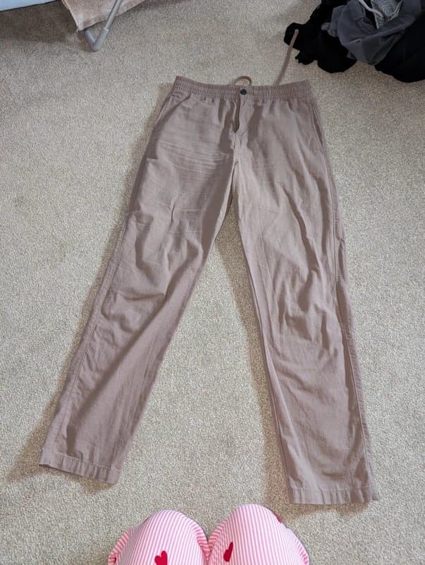 Primark Women Primark brown linen straight trouser S
