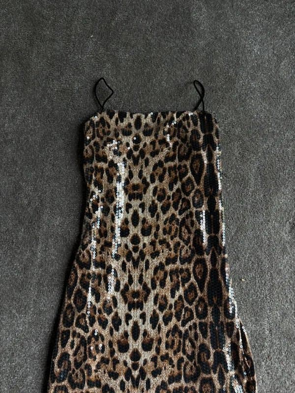 Bershka lepord print sequin dress