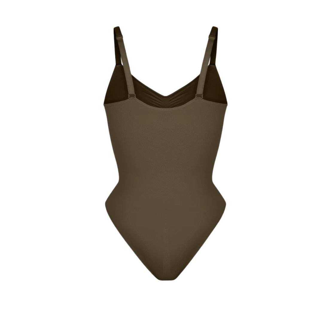 GWB Shapewear GWB Shapewear Women's Olive Brown Aurasnatch Seamless Tummy Control Shapewear Bodysuit - 3