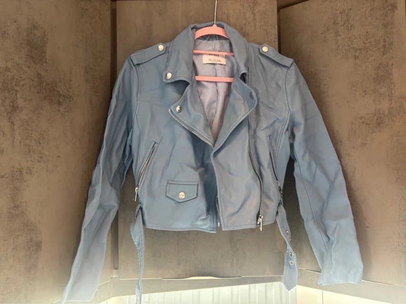 Bershka Blue leather jacket