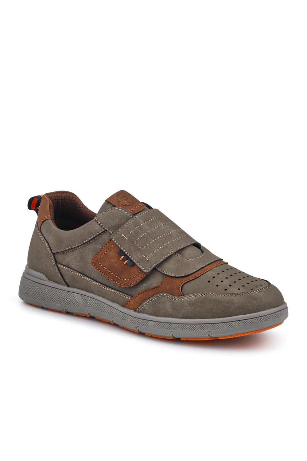 Pavers Pavers Men's Wide-Fit Touch-Fasten Comfort Shoes in Khaki