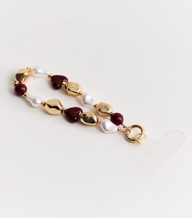 New Look Red Faux Pearl Beaded Phone Charm New Look - 2