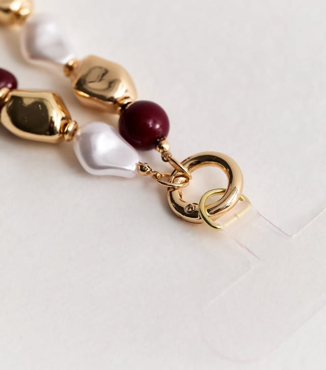 New Look Red Faux Pearl Beaded Phone Charm New Look - 3