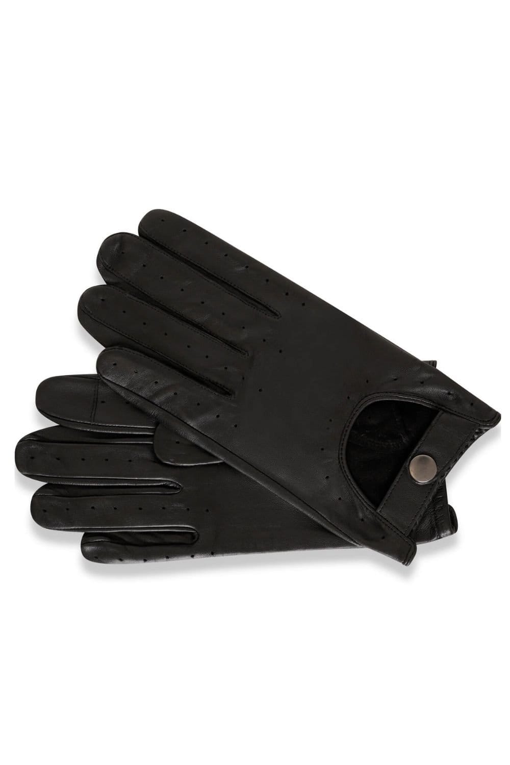 Barneys Originals Barneys Originals Men's Black Leather Driving Gloves - 1