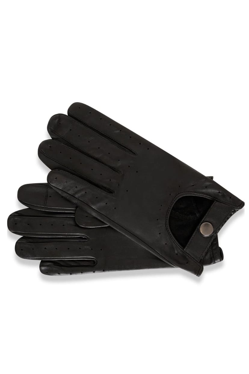 Barneys Originals Barneys Originals Men's Black Leather Driving Gloves - 1