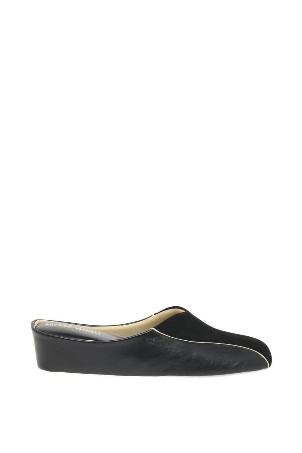 Charles Clinkard Charles Clinkard Women's 'Martha' Leather & Suede Slipper in Black