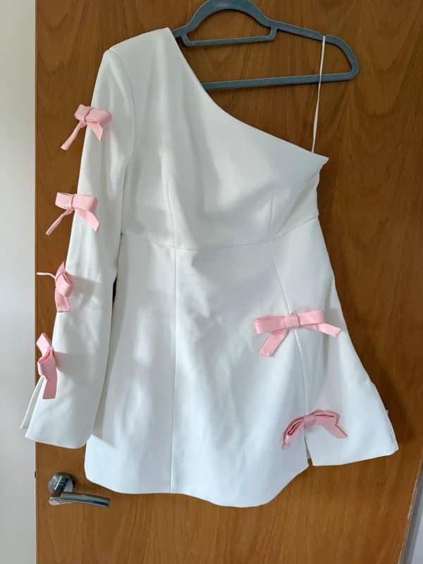 ASOS White Structured One Shoulder Mini Dress