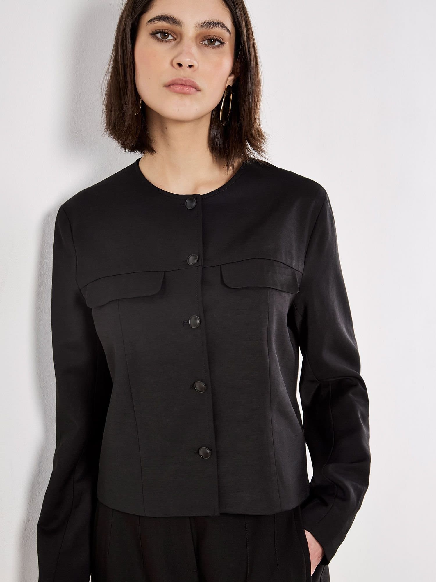Apricot Apricot Women's Tailored Lightweight Jacket in Black