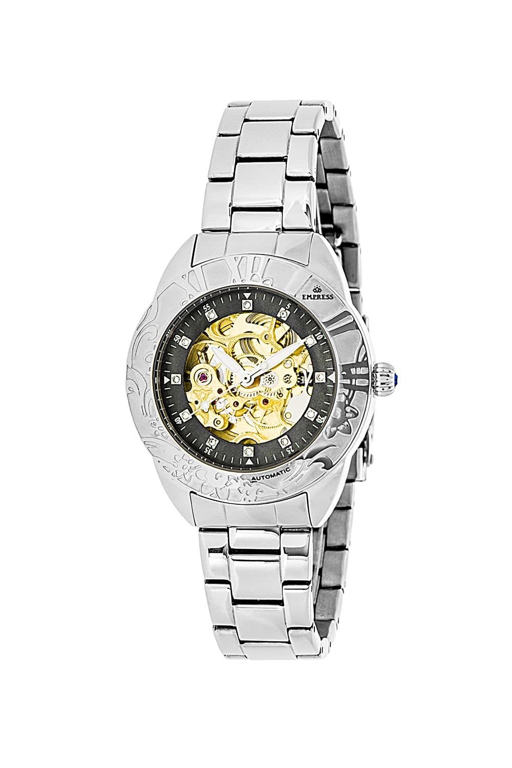Empress Empress Women's Godiva Automatic MOP Bracelet Watch in Black
