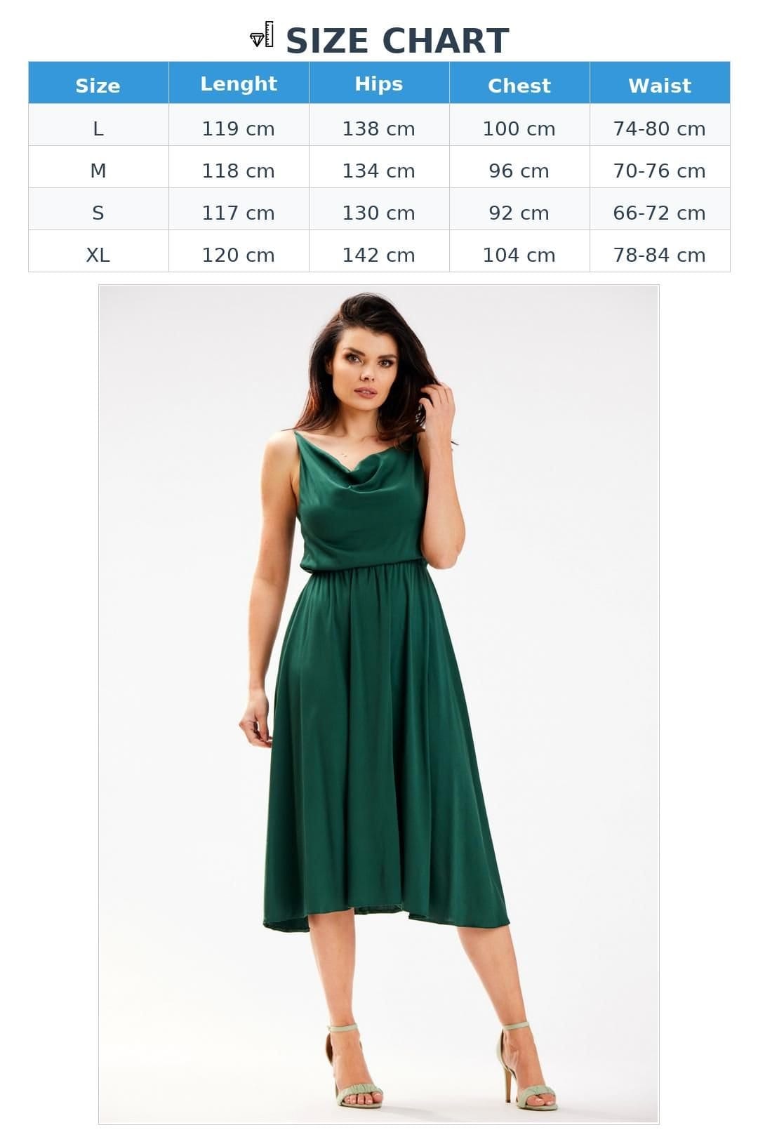 Love Lace Love Lace Women's Elegant Crinkled Neck Midi Dress Elastic Waist in Green - 4