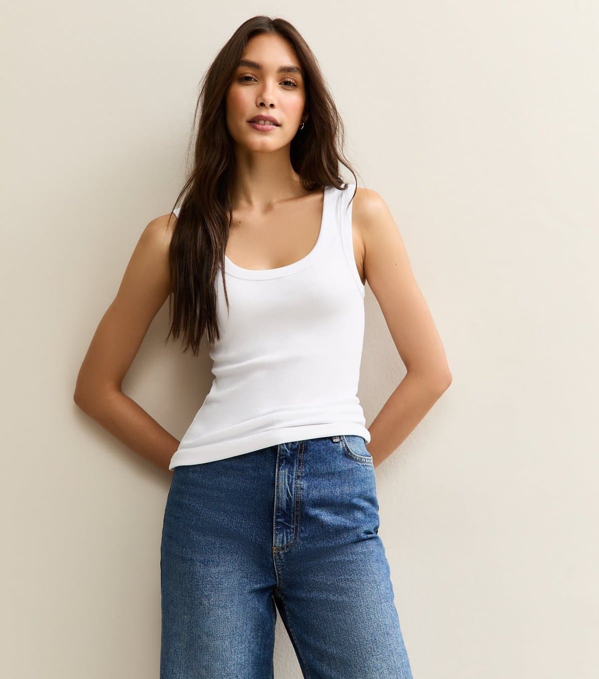 New Look Women's White Scoop Neck Vest New Look