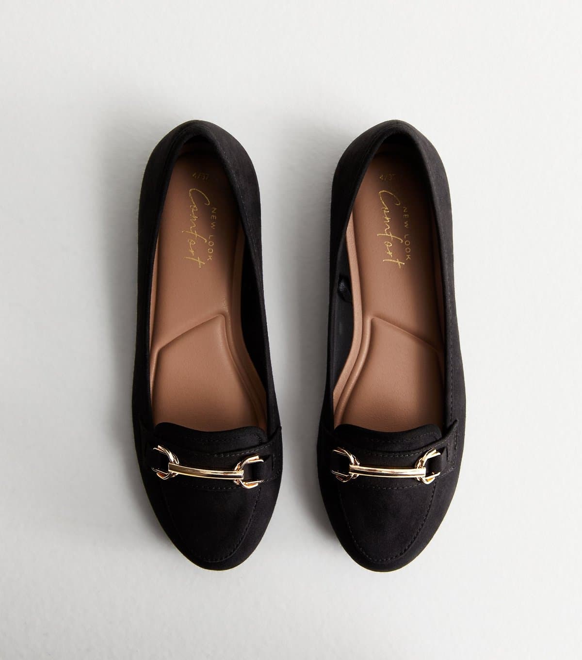 New Look Women's Black Suedette Snaffle Trim Loafers New Look