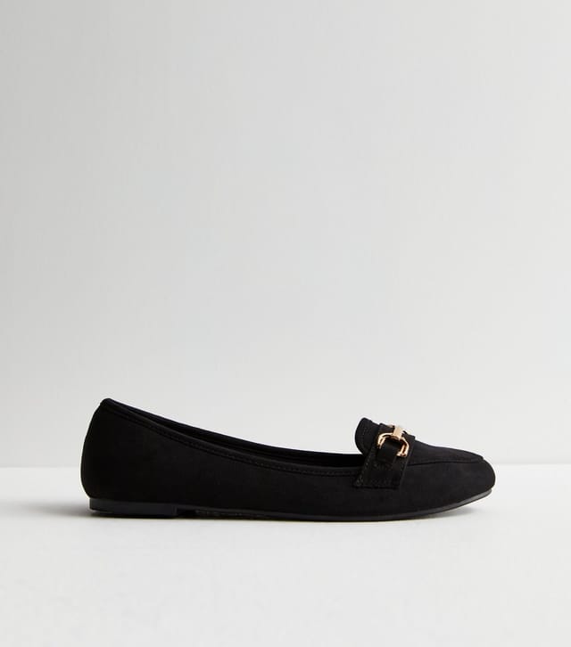 New Look Women's Black Suedette Snaffle Trim Loafers New Look - 3