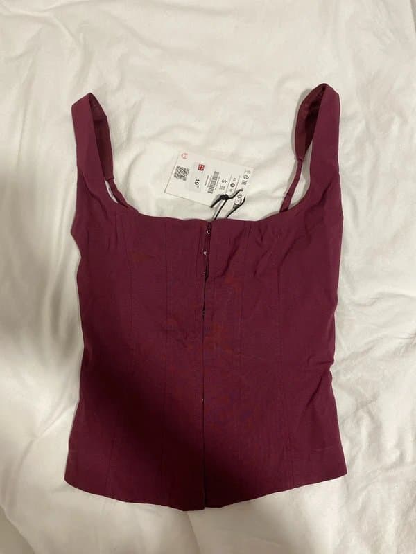Bershka red/wine bershka corset top