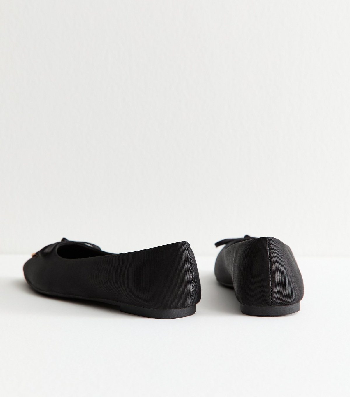 New Look Women's Black Grosgrain Bow Embellished Ballerina Flats New Look - 4