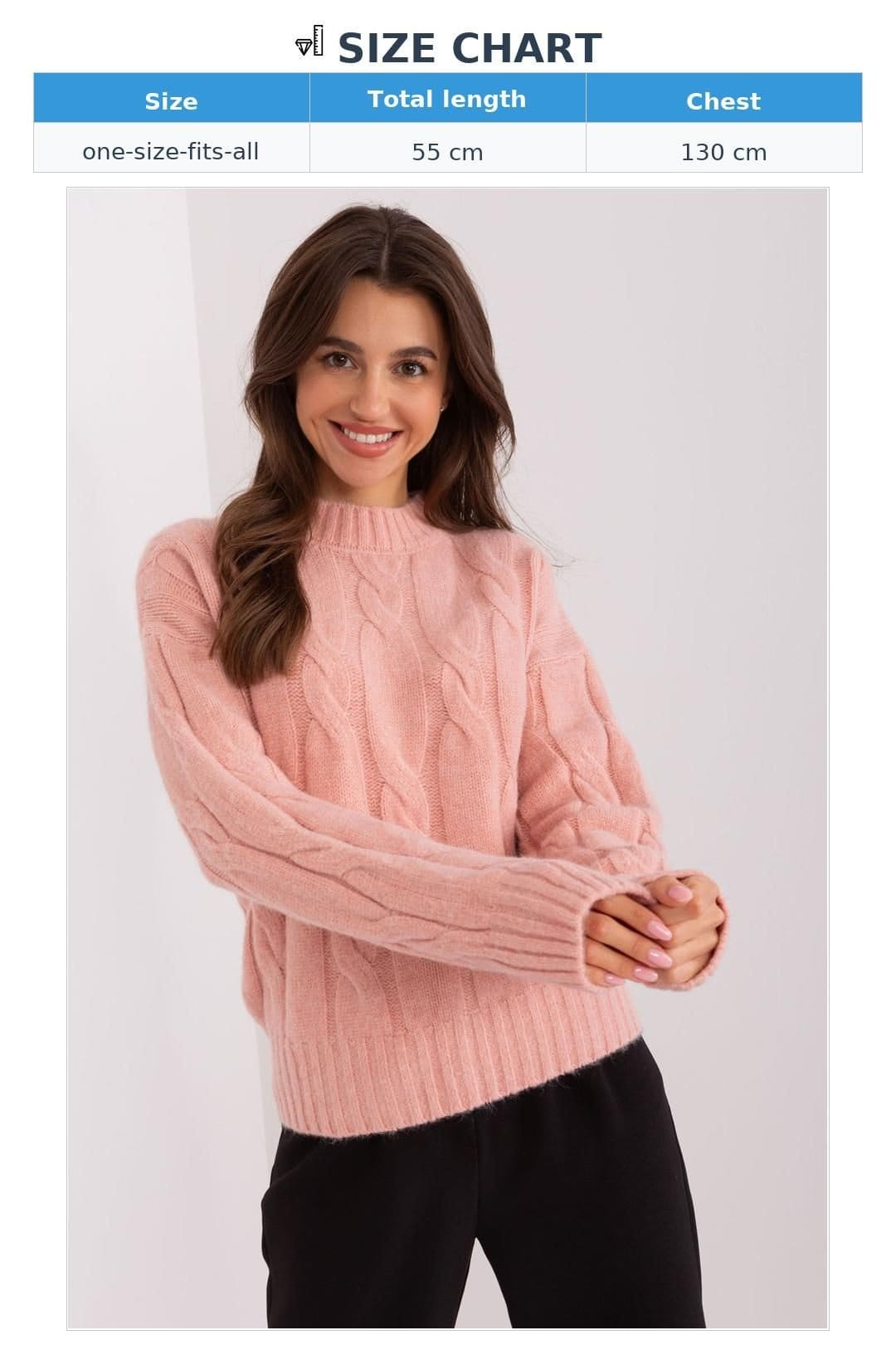 Love Lace Love Lace Women's Variegated Acrylic Round Neck Work Jumper in Pink - 4