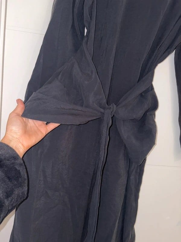 Never Fully Dressed Black Long Sleeve Wrap Detail Midi Dress