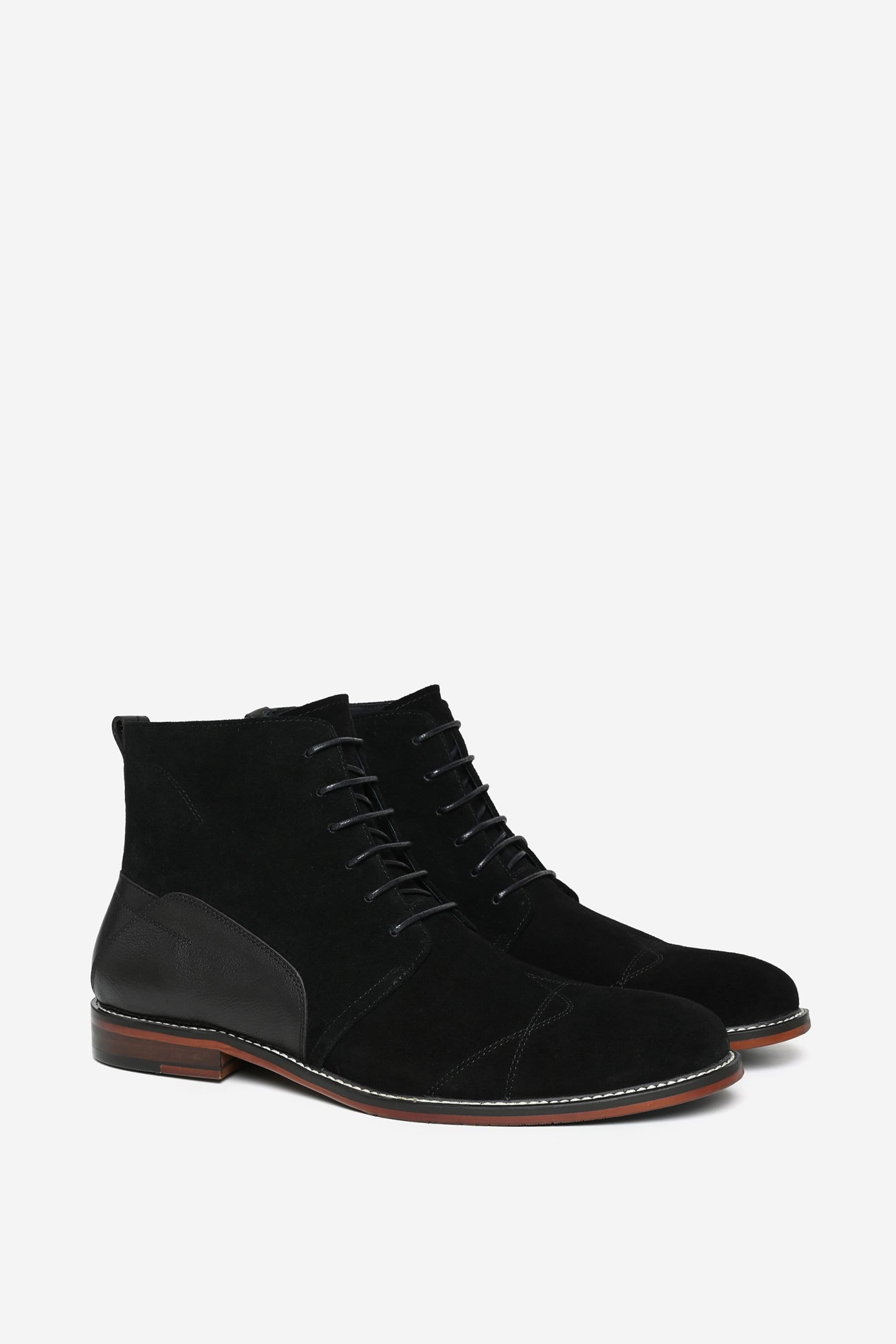 Alexander Pace Alexander Pace Men's 'Rudyard' Premium Leather & Suede Chukka Boots in Black - 4