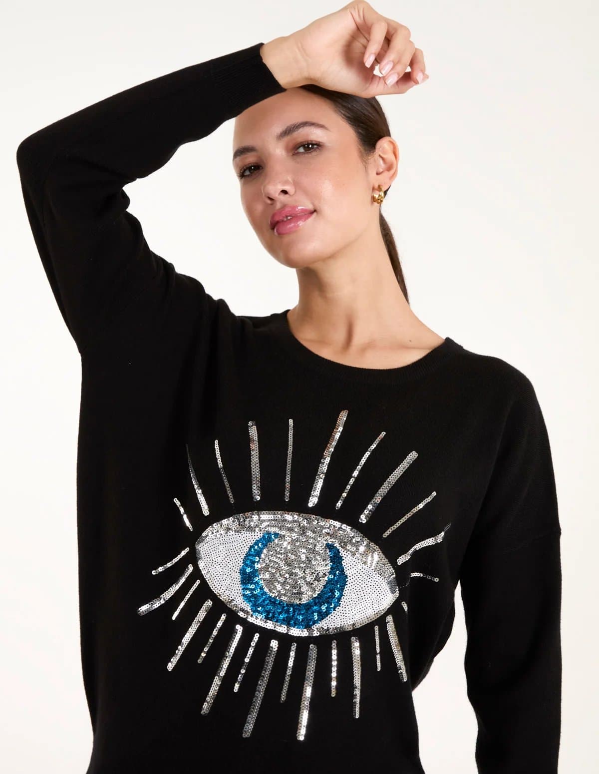 Blue Vanilla Evil Eye Sequin Jumper
