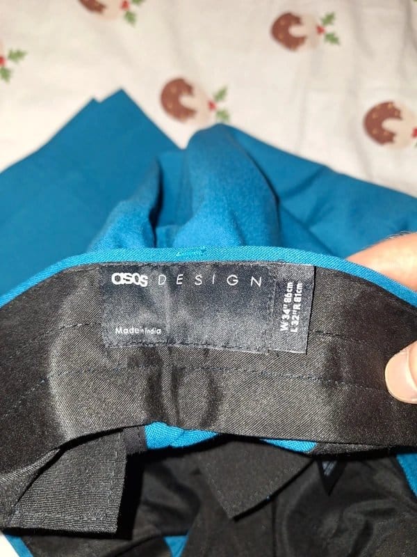 ASOS Teal Blue Suit Trousers 34R