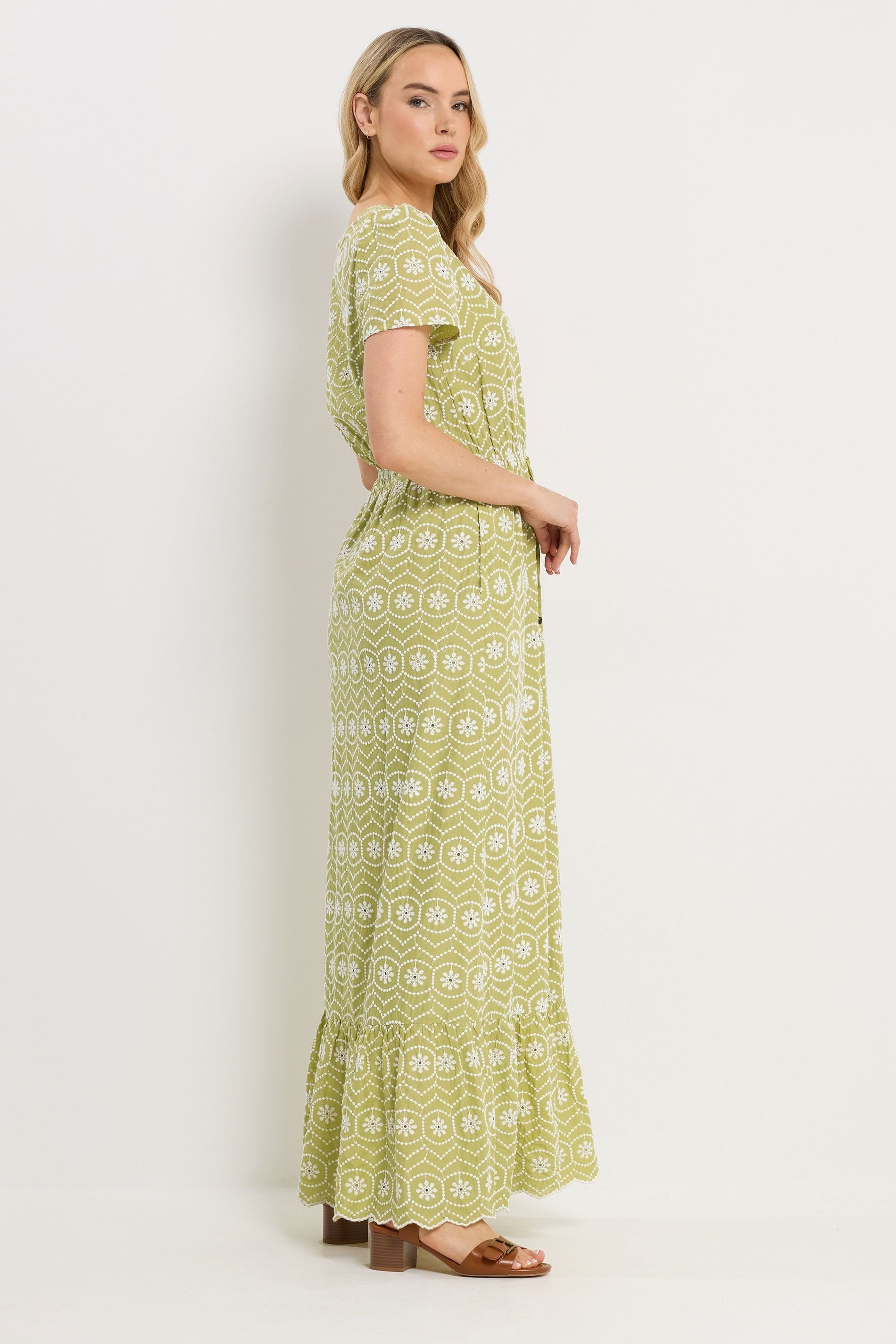 Long Tall Sally Long Tall Sally Women's Tall Embroidered Maxi Dress in Lime - 4