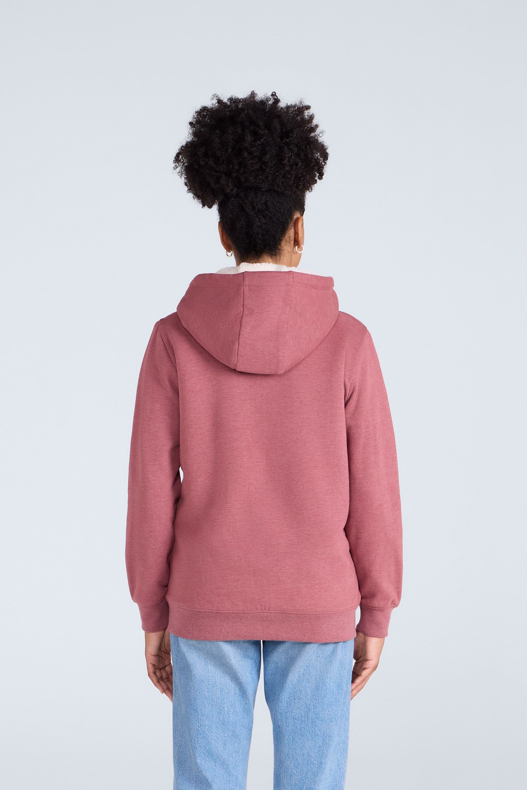 Animal Animal Women's 'Zuri' Full Zip Lightweight Fleece Lined Cotton Relaxed Fit Hoodie in Pink - 3