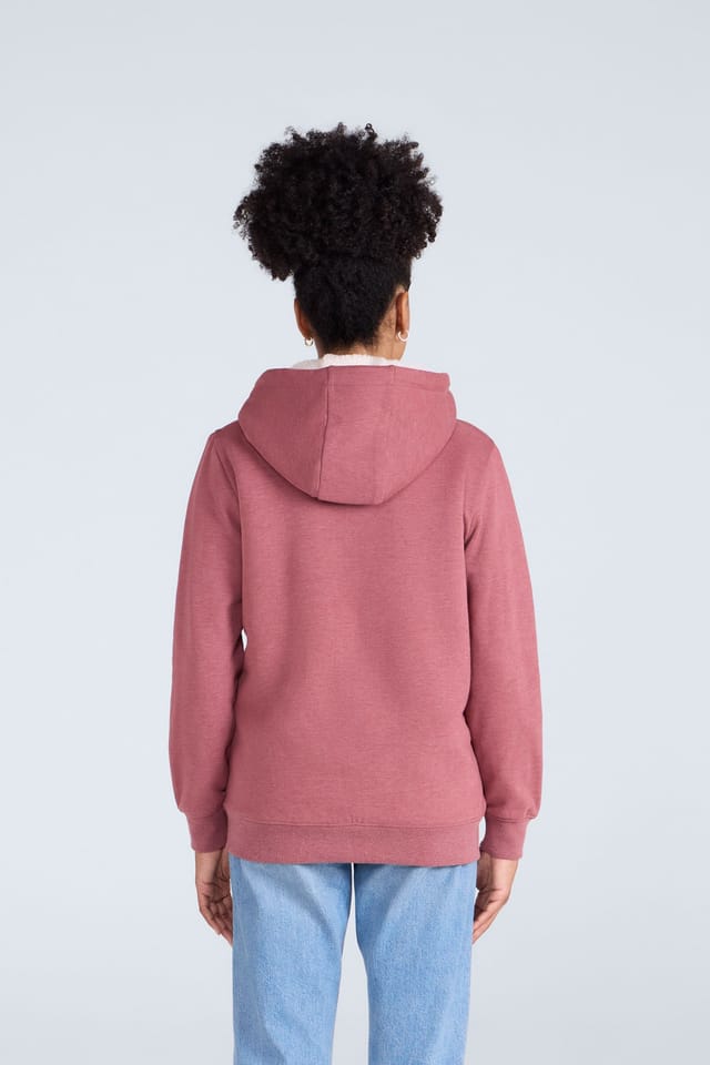 Animal Animal Women's 'Zuri' Full Zip Lightweight Fleece Lined Cotton Relaxed Fit Hoodie in Pink - 3