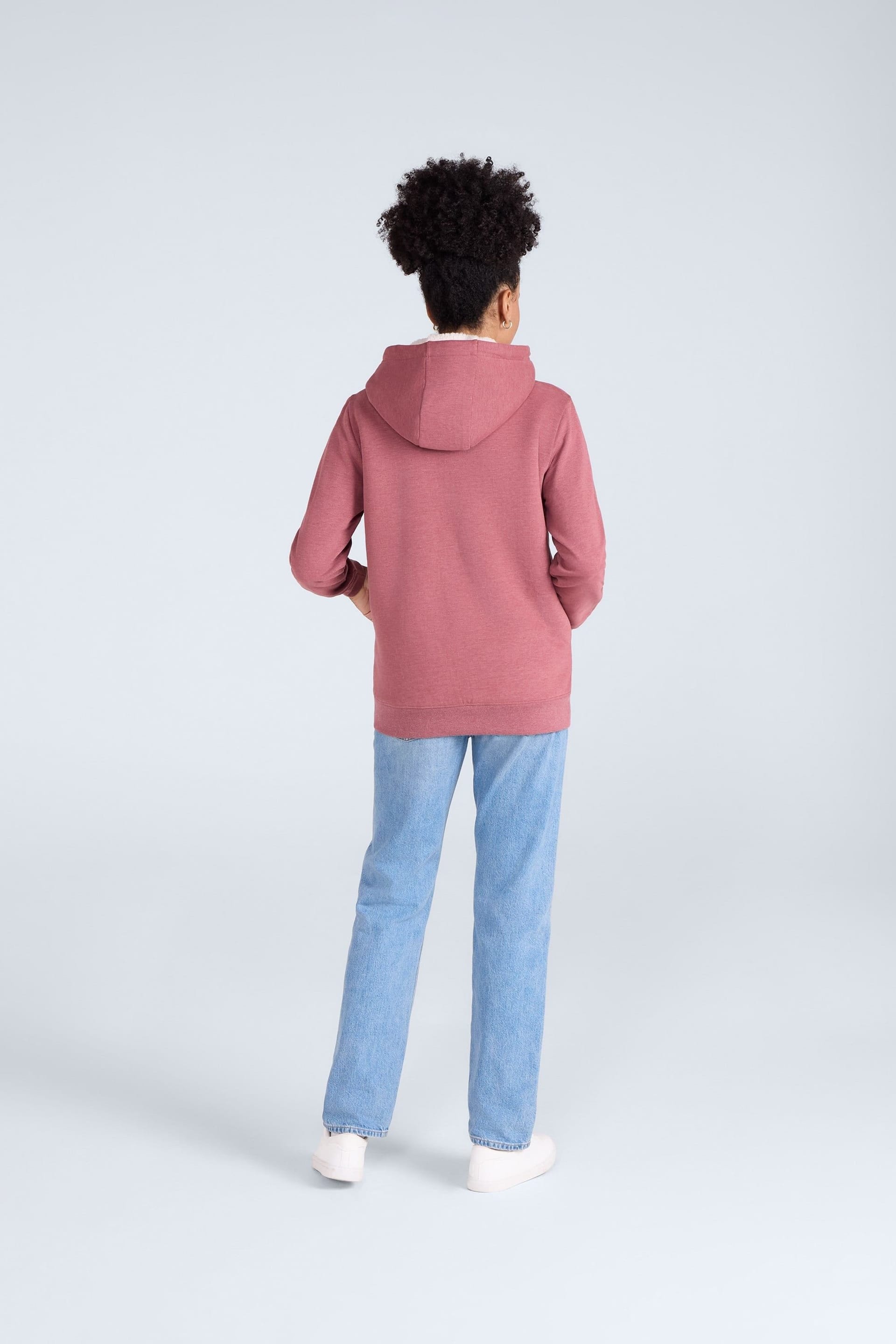 Animal Animal Women's 'Zuri' Full Zip Lightweight Fleece Lined Cotton Relaxed Fit Hoodie in Pink - 4