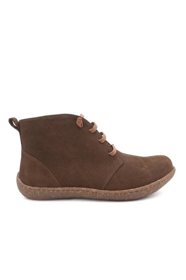Pavers Pavers Women's Leather Chunky Lace Ankle Boots in Brown - 2