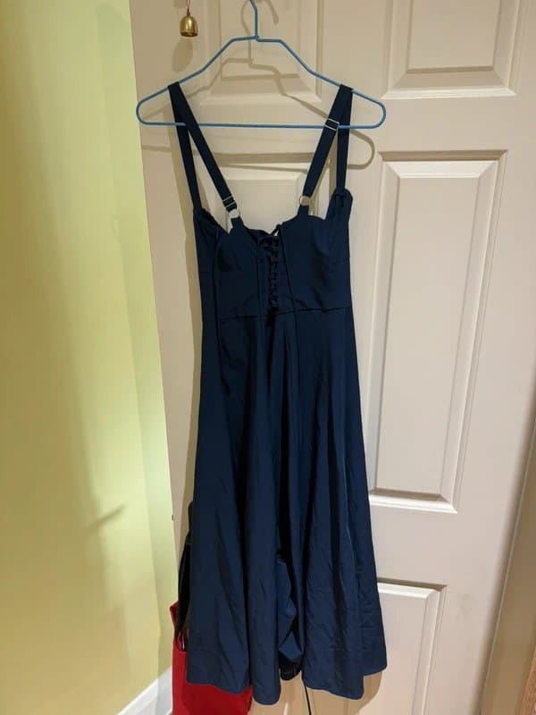 no brand Navy Corset Midi Dress – Size L – Brand New