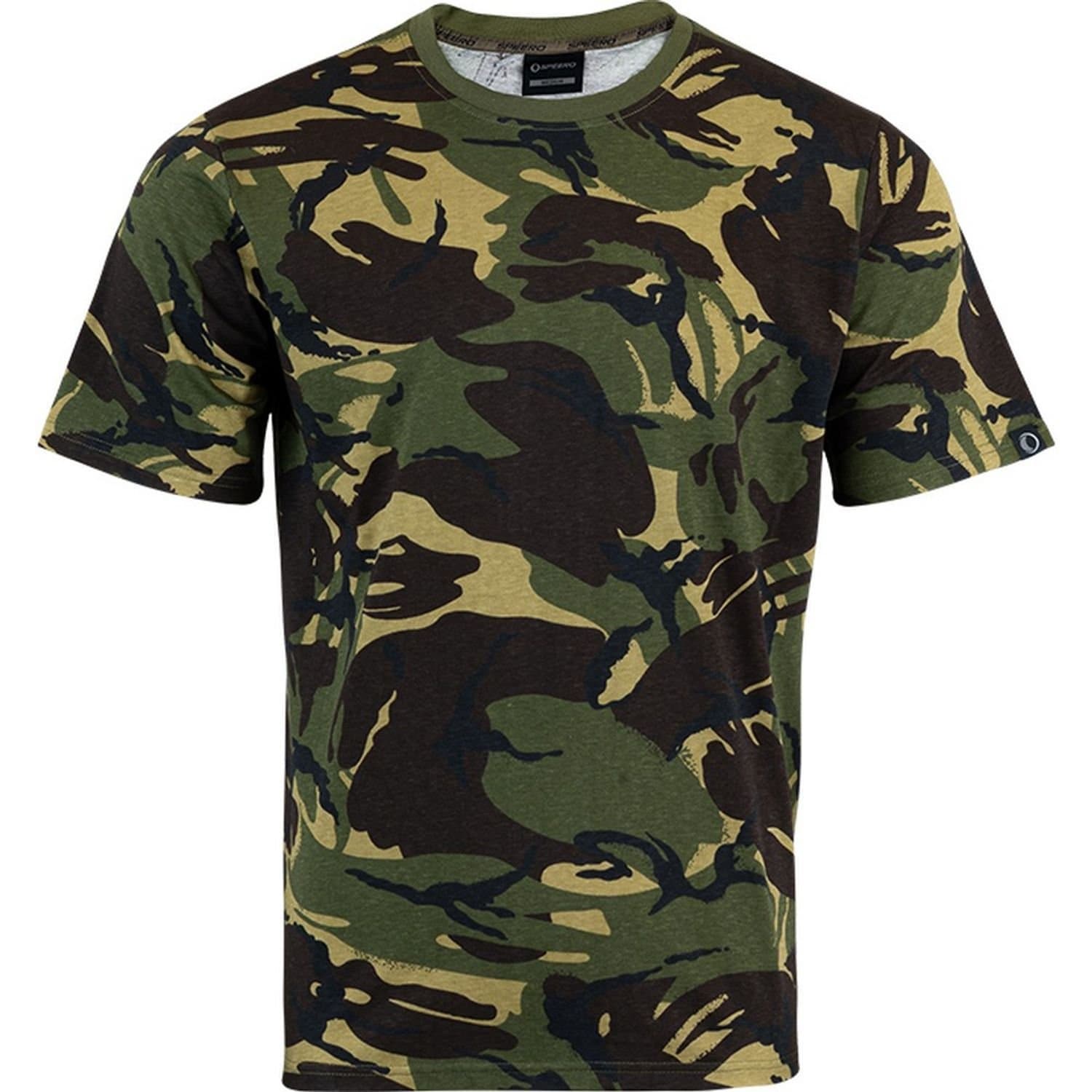 Speero Speero Men's Camo Cotton T-Shirt in Dark Green