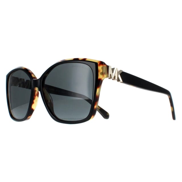 Michael Kors Michael Kors Women's Square Bi Layer Black & Amber Tortoise Dark Grey MK2201 Malia - 2