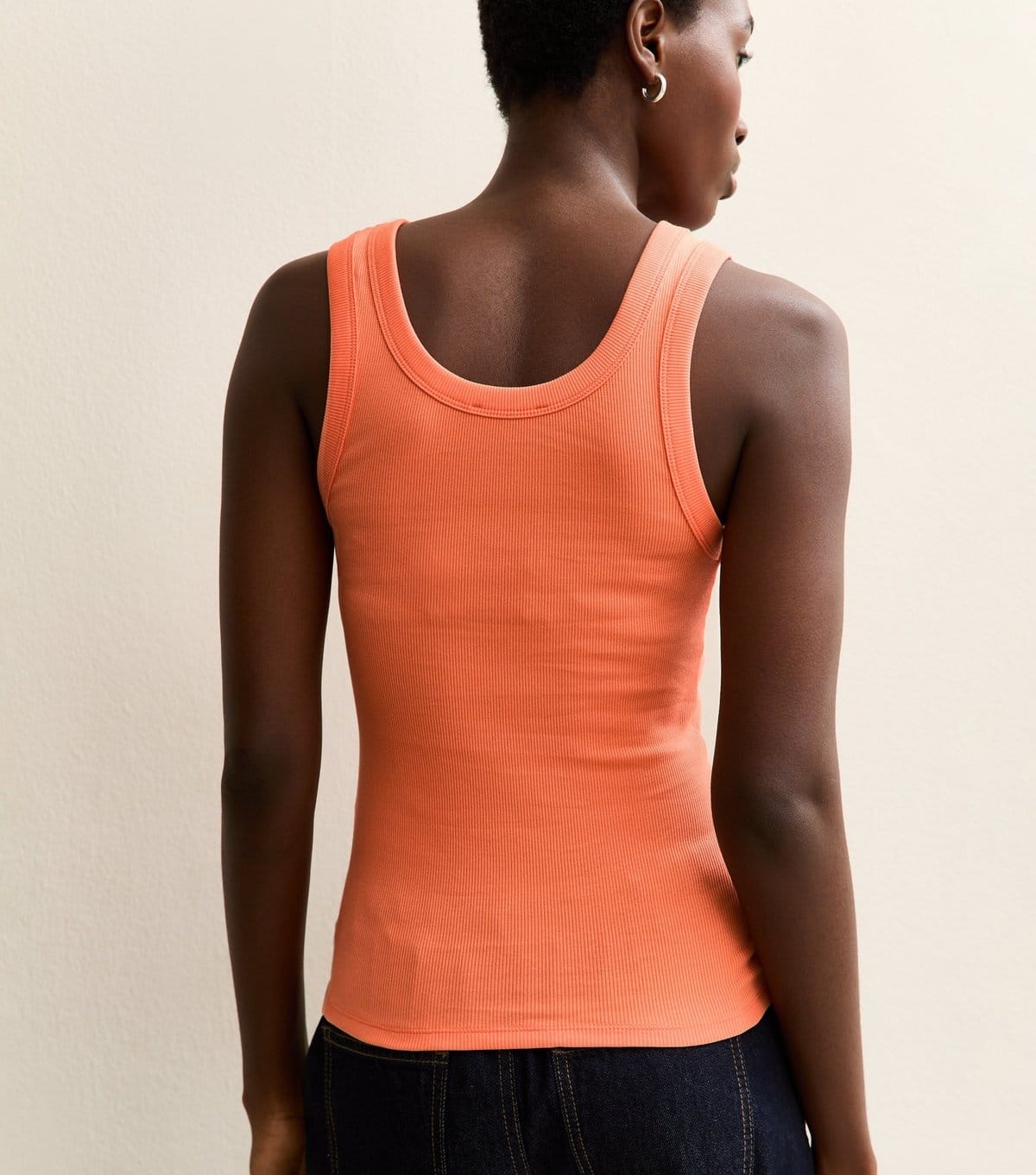 New Look Women's Tall Dark Coral Ribbed Scoop Neck Vest New Look - 4