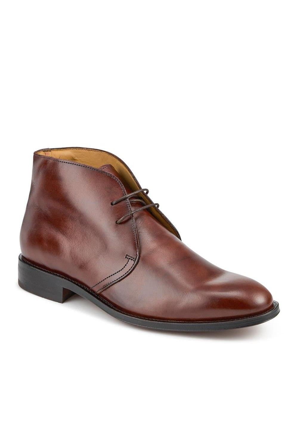 Jones Bootmaker Jones Bootmaker Men's Campbell Blake Stitched Suede Desert Boots in Brown