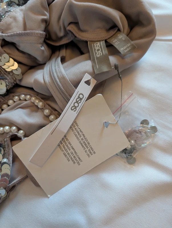 ASOS Bnwt ASOS Luxe silver sparkly party dress - 1